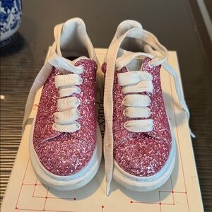 Alexander McQueen Kids Pink Glitter Sneakers